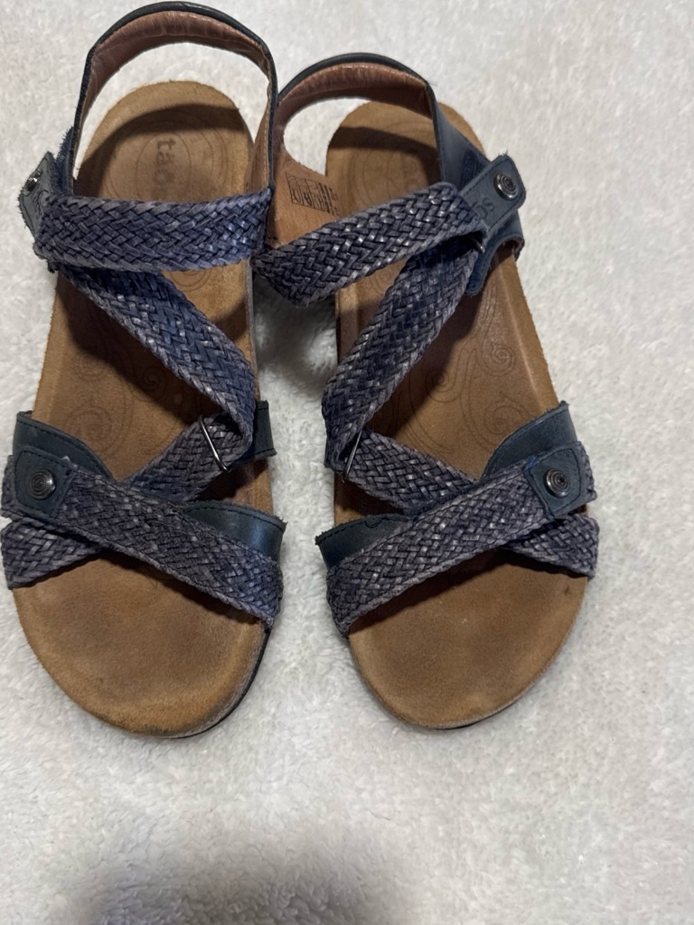 Taos Footwear Braided Navy Strappy Comfort Sandals